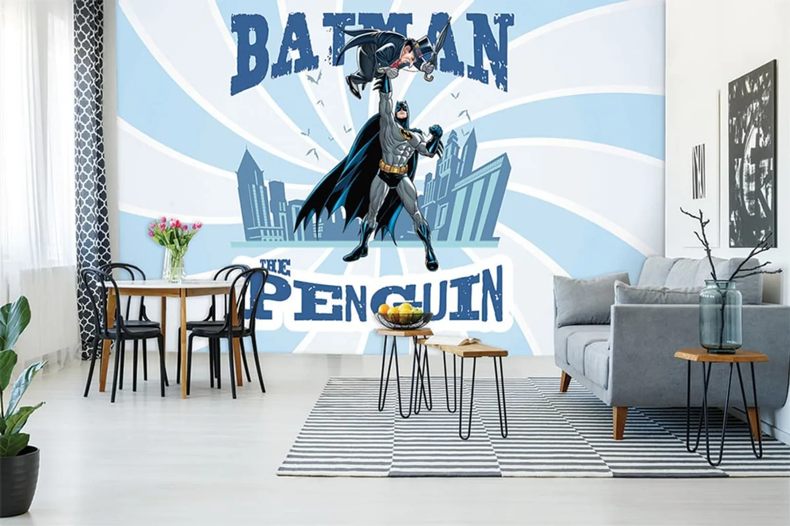 Ada Kids Murals - Carta da parato Batman e Pinguin per camere ragazzi. Varie dimensioni