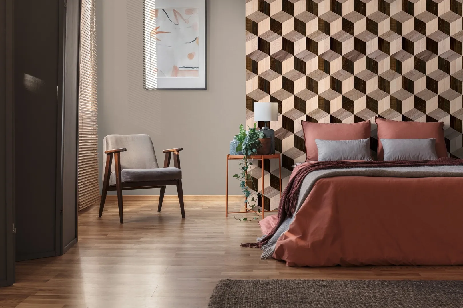 Unico - Parati 3d geometrici ripetibili, dimensione L1.59m x H2.80m