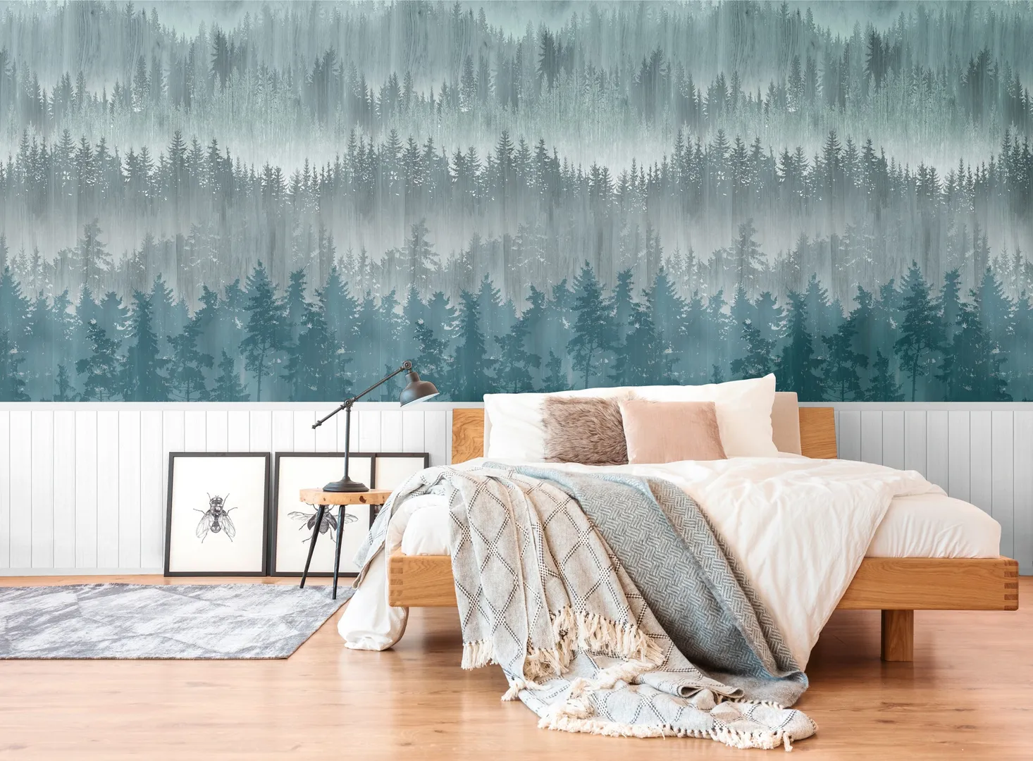 Unico - Parato paesaggio notturno tridimensionale. Dim. L1.59m x H2.80m