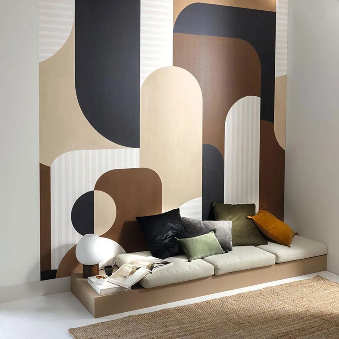 Graphic - Pannello murale in parato, stampa geometrica in 3 dimensioni. Parato ripetibile.
