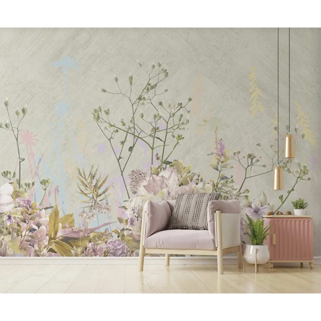 Satin Flowers - Parato pannello murale floreale dimensione 5.10m x 3m