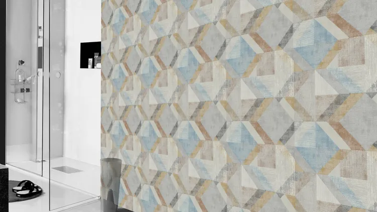 Alchimia - Carta da parato geometrico vari colori in rilievo effetto tessuto