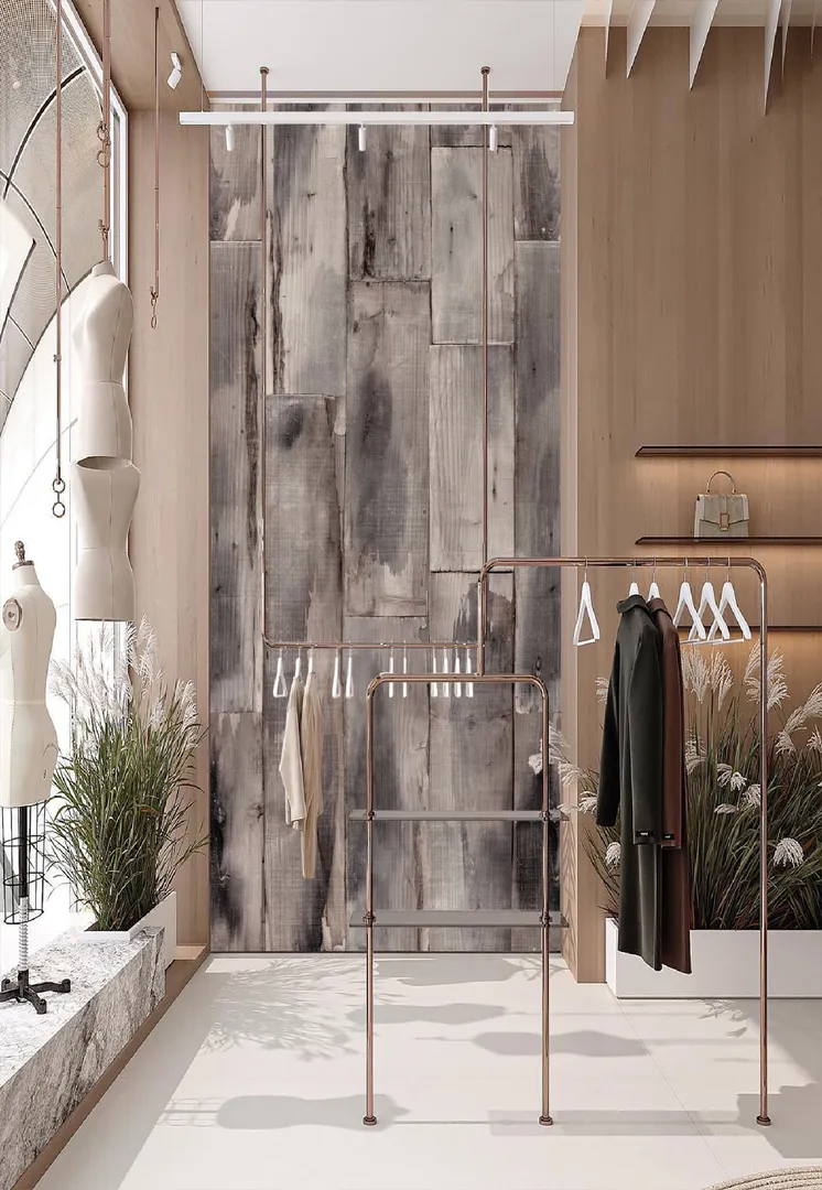Feature Walls - Parati stampa legno ripetibili. Dim. H2.80m x L1.06m