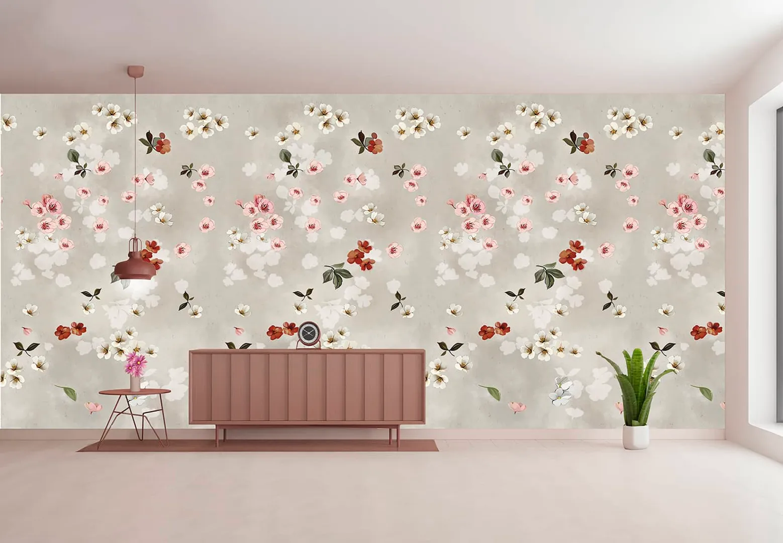 Wonderwall vol1 -  Pannello in carta da parato floreale vari colori, dimensioni L188cm x H300cm ripetibile