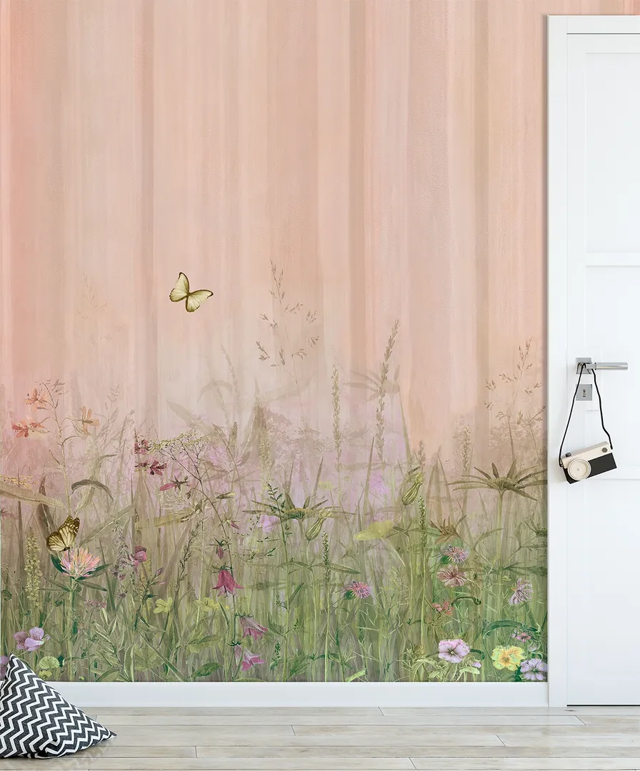 Cute Walls - Parato floreale per in due colorazioni ripetibile. Dim. H2.80m x L2.12m