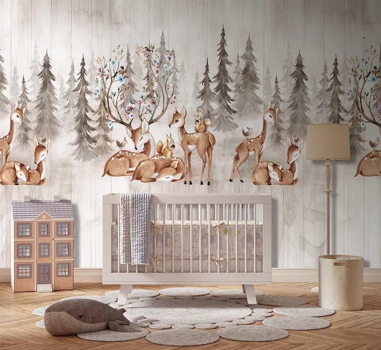 Cute Walls - Carta da parato per camere neonati e bambini. Ripetibile, dim. H2.80m x L2.18m