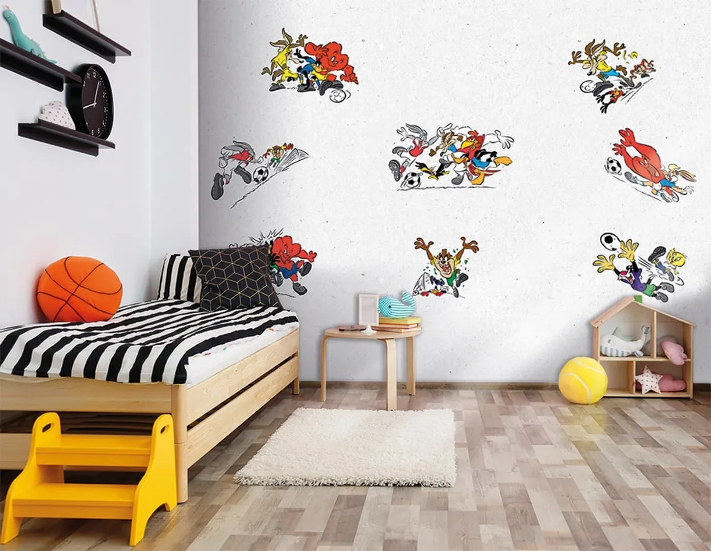 Ada Kids Murals - Carta da parati per bambino Looney Tunes calciatori