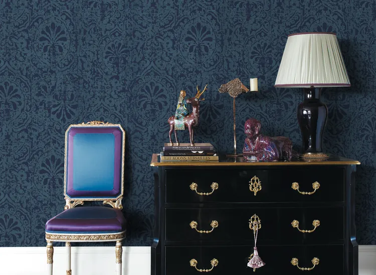 Italian Velour - Carta da parati floccata effetto velluto in vari colori