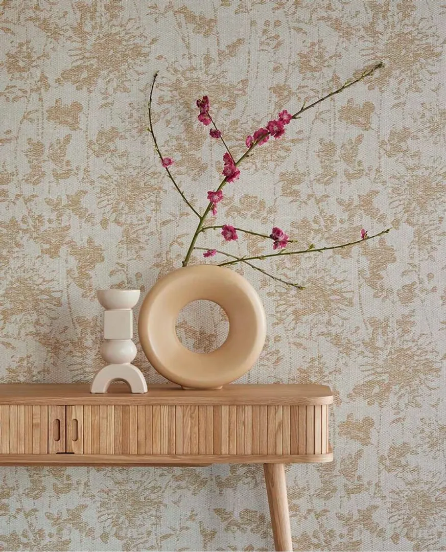 Asia - Floreale su carta da parati stile giapponese in rilievo effetto tatami
