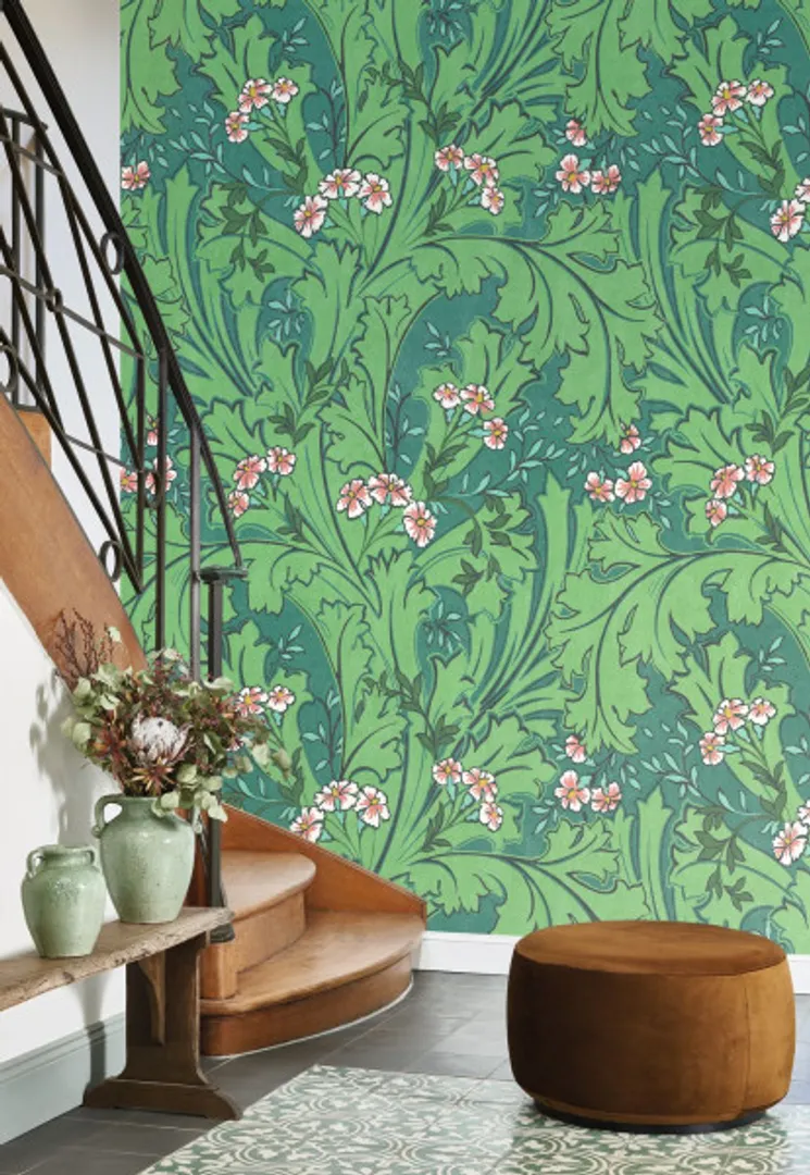 Arts  e Crafts - Pannello ripetibile in carta da parato floreale TNT. Dim. 2.80m x 1.50m