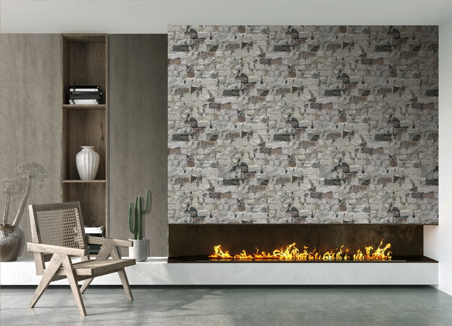 Feature Walls - Carta parati mattoncini industrial tridimensionali ripetibili. Dim. H2.80m x L2.12m