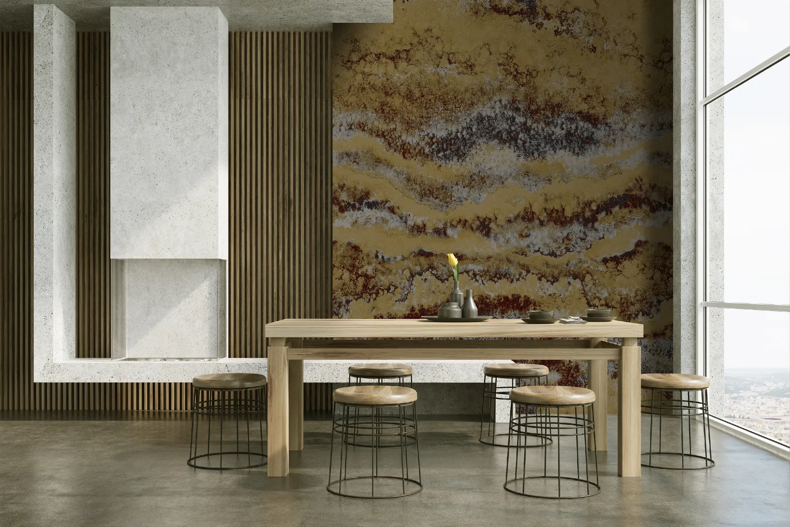 Feature Walls - Carta parato effetto minerale ripetibile. Dim. H2.80m x L2.12m