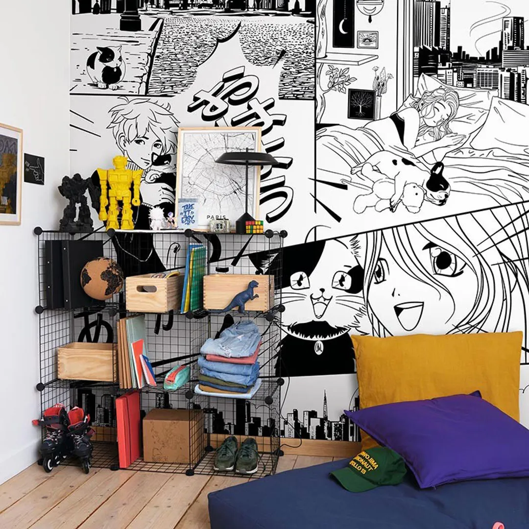 Les minis mondes - Carta da parato stampa manga in tre dimensioni