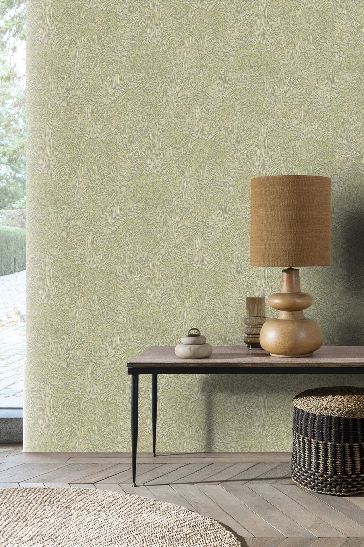 Brazil - Parato in varie colorazioni con stampa nordica floreale. Riflessi di oro