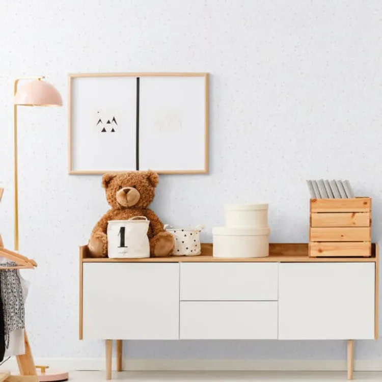 Enzo - Carta da parato pois acquarellati varie colorazioni, camere bambini