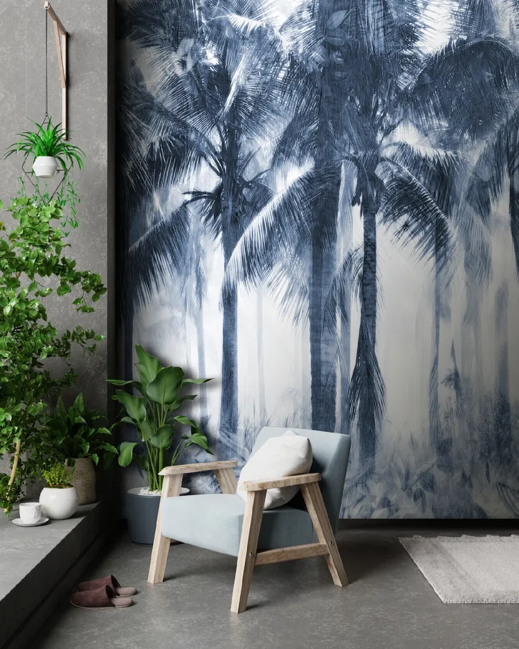 Feature Walls - Parati con alberi tropicali ripetibili, pannelli dim. H2.80m x L2.65m