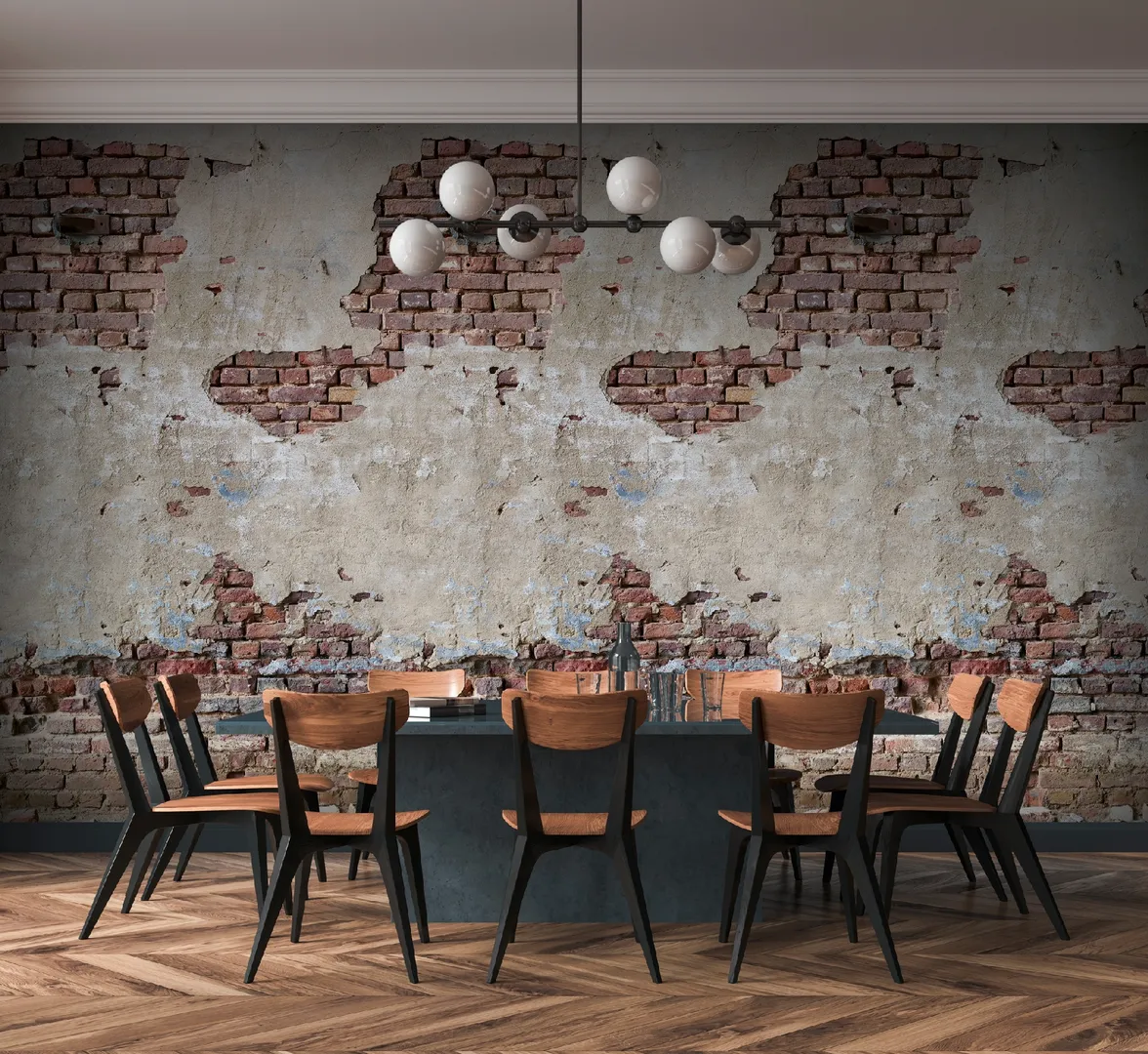 City Shapes - Parato muro deteriorato ripetibile L1.59m x H2.80m
