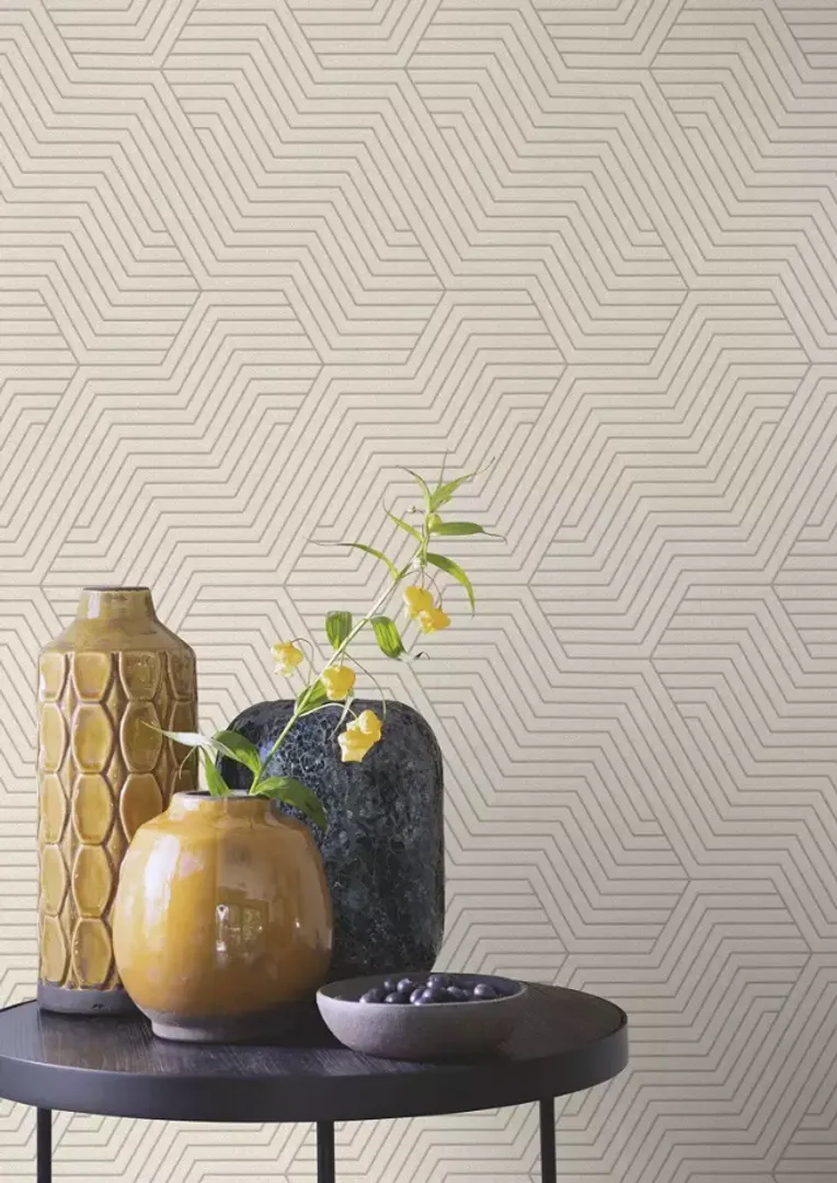 Loft - Carta da parato geometrica in 2 colorazioni a rilievo con riflessi di luce