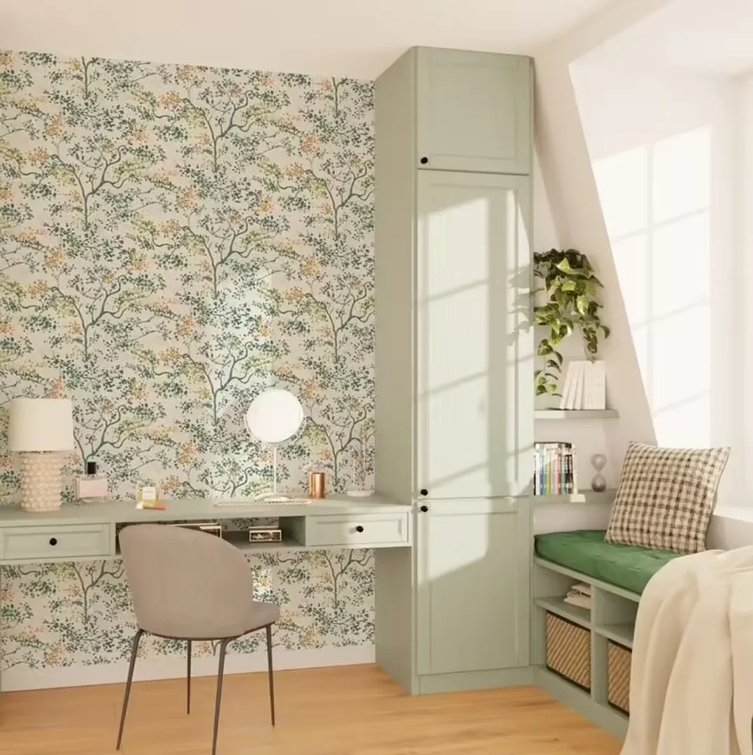 Alida - Carta da parati a fiori stilizzati moderni per tutti gli ambienti. Modello Ideco e Rash
