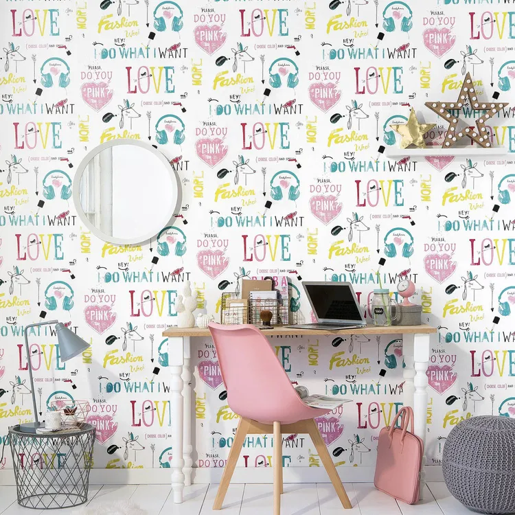 Les Aventures Lilybeth - Carte da parati francesi per camerette ragazze in 2 colorazioni
