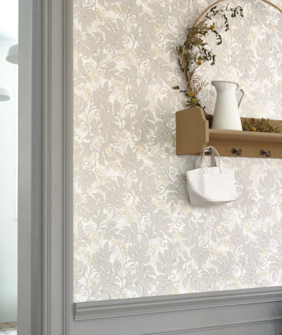 Arts e Crafts - Parato floreale classico con riflessi di luce