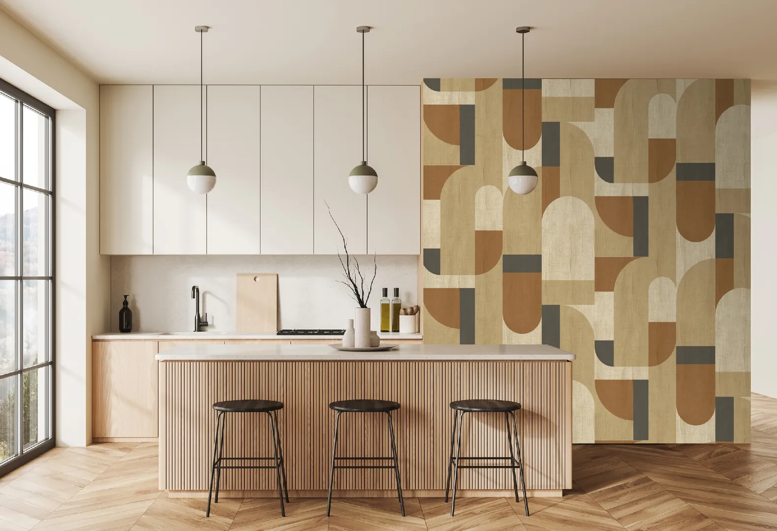 Feature Walls - Parato astratto in varie colorazioni, ripetibile dim. H2.80m x L2.65m