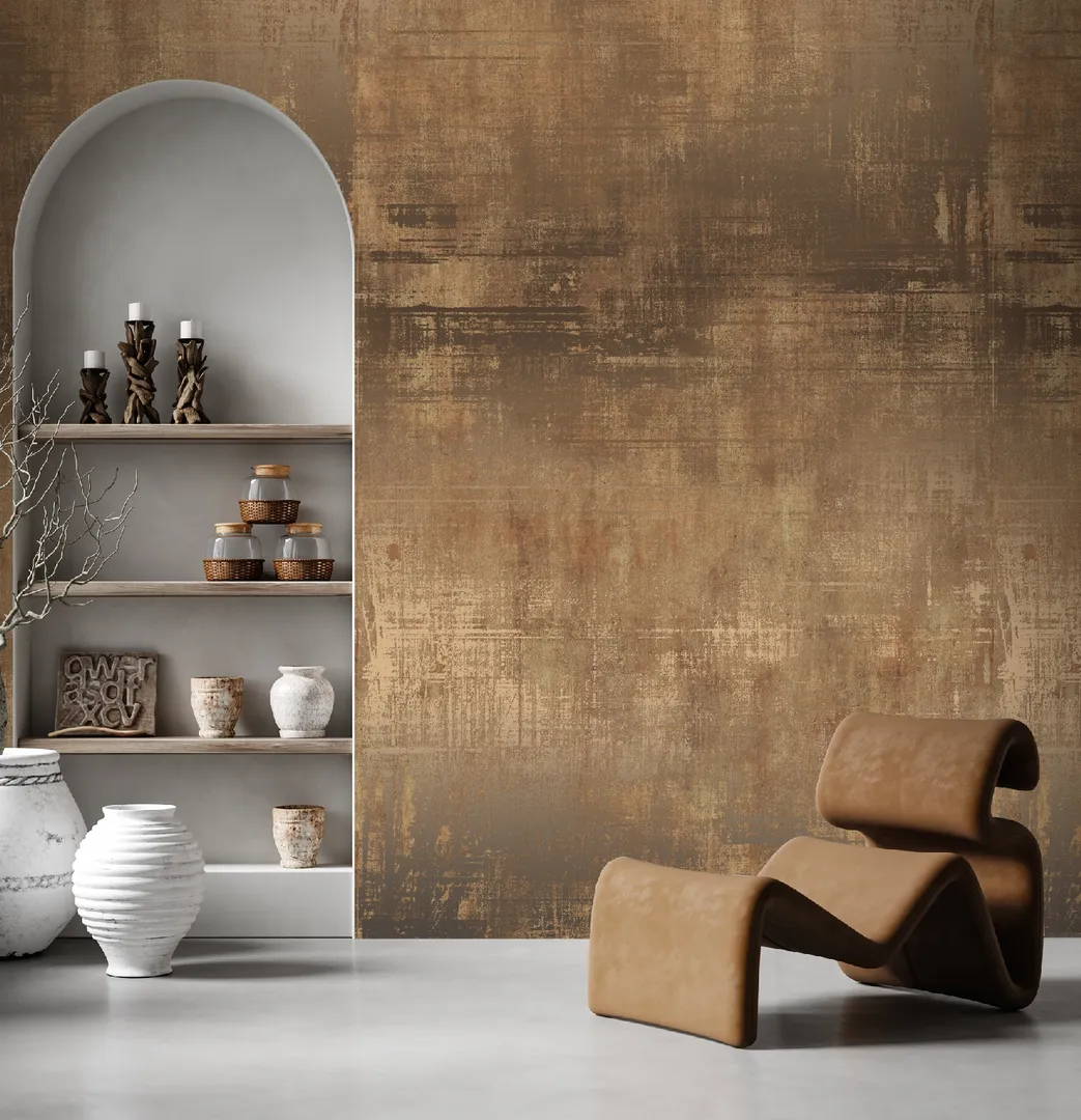 Feature Walls - Parato metallico effetto rame ripetibile. Dim. H2.80m x L1.59m