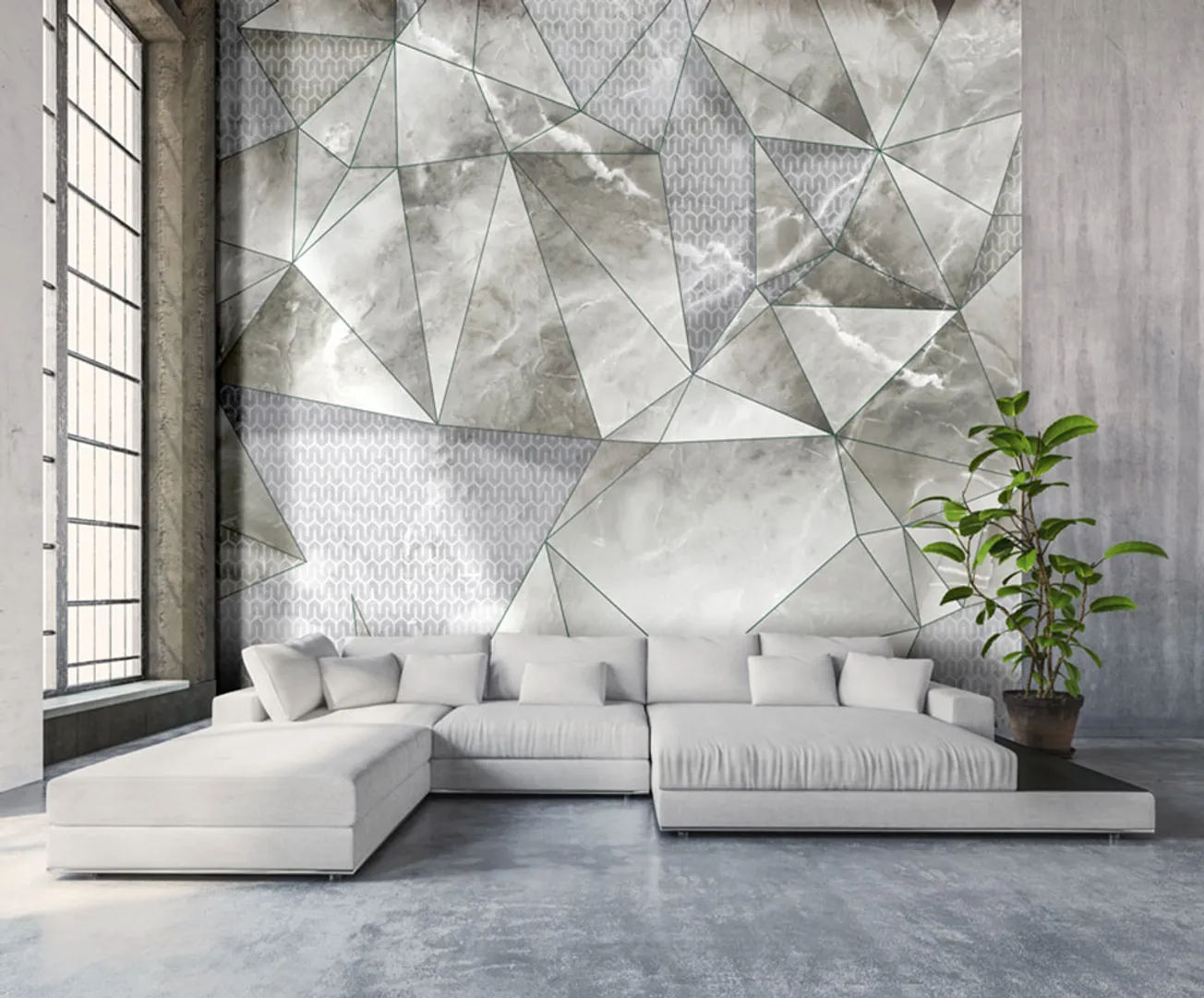 Lamborghini 2 - Pannello murale geometrico  firmato. Dimensione  lunghezza 3.30m x altezza 3.00m