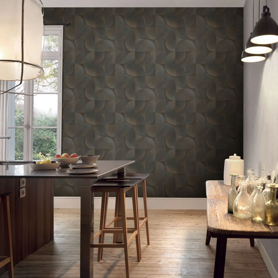 Pangea - Parato geometrico in rilievo varie colorazioni moderno