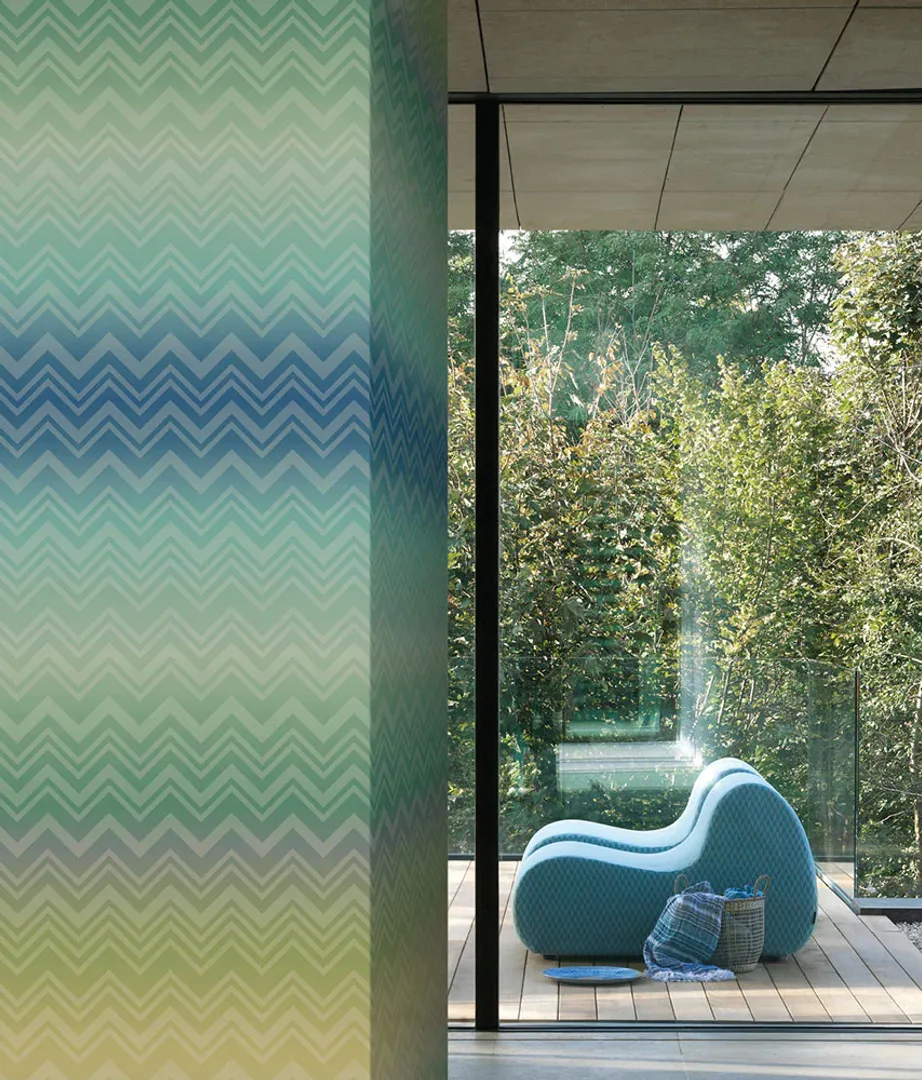 Missoni 01 - Pannello geometrico dim. 6.60m x 1.00m trama tessuto