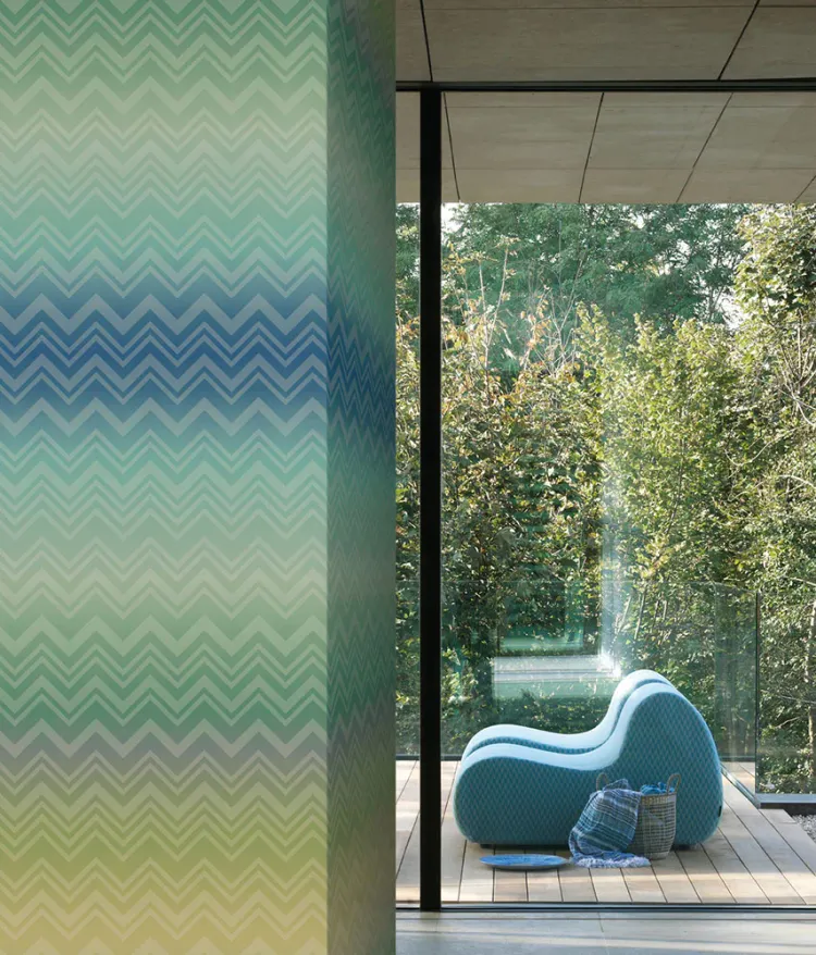 Missoni 01 - Pannello geometrico dim. 6.60m x 1.00m trama tessuto