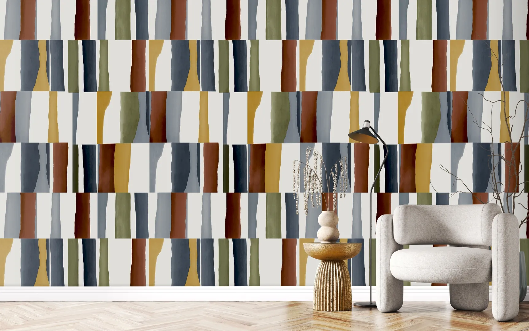 Feature Walls - Parato astratto in 3 colorazioni ripetibile, dim. H2.80m x L1.06m