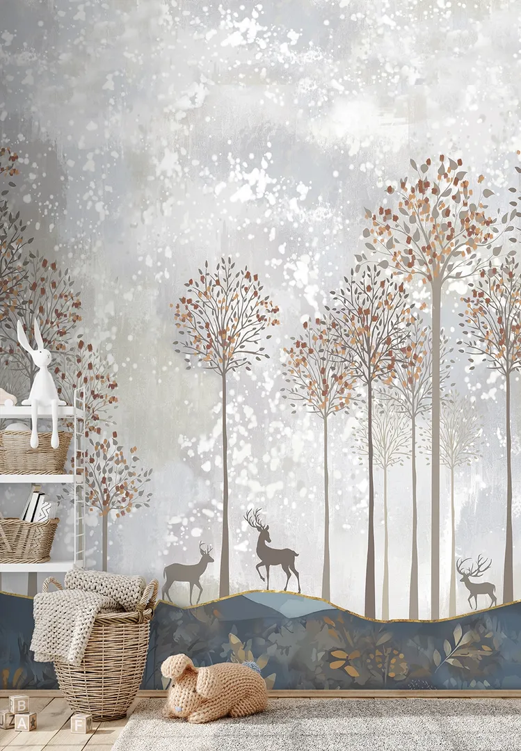 Cute Walls - Carta da parati bambini in due colorazioni. Ripetibile. Dim. H2.80m x L2.12m