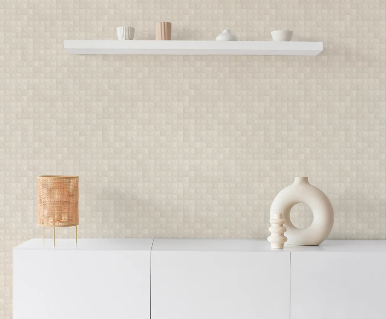 Mini Trend - Parato geometrico tridimensionale in vari colori trama tessuto