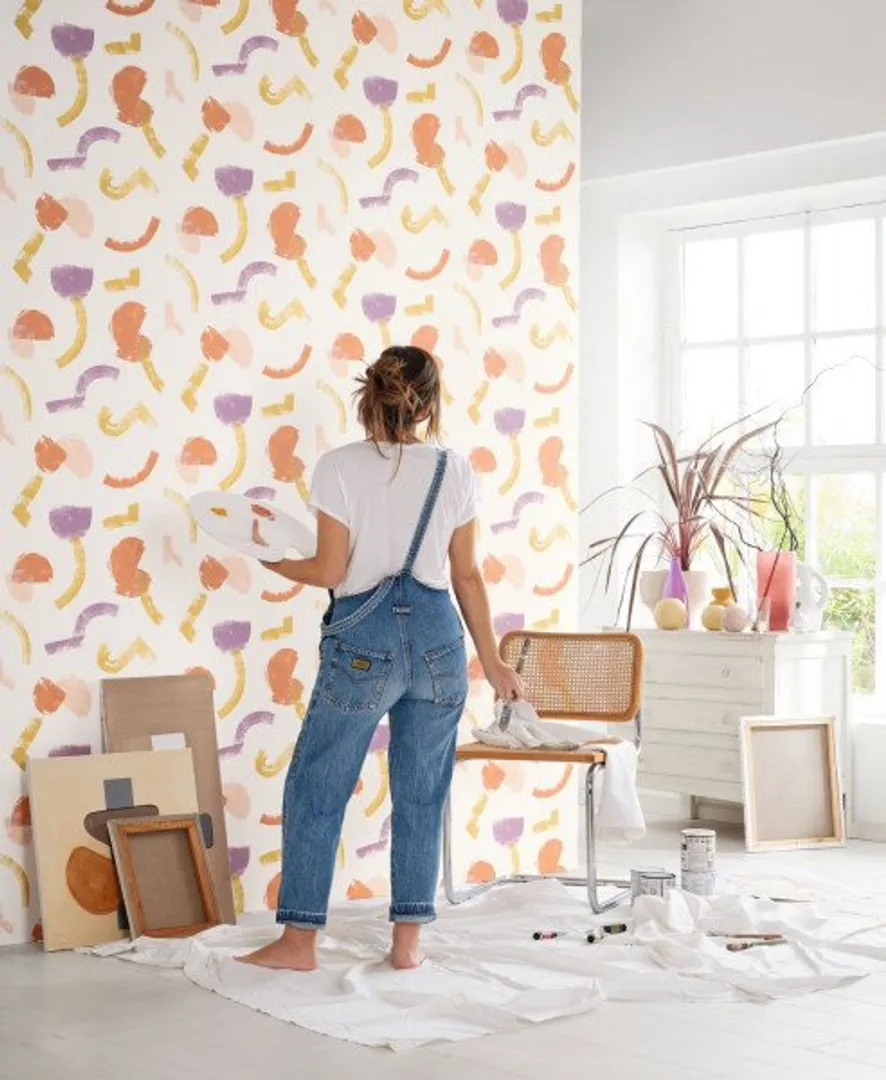 Gallery - Carta da parato artistica effetto pennellate. Vari colori