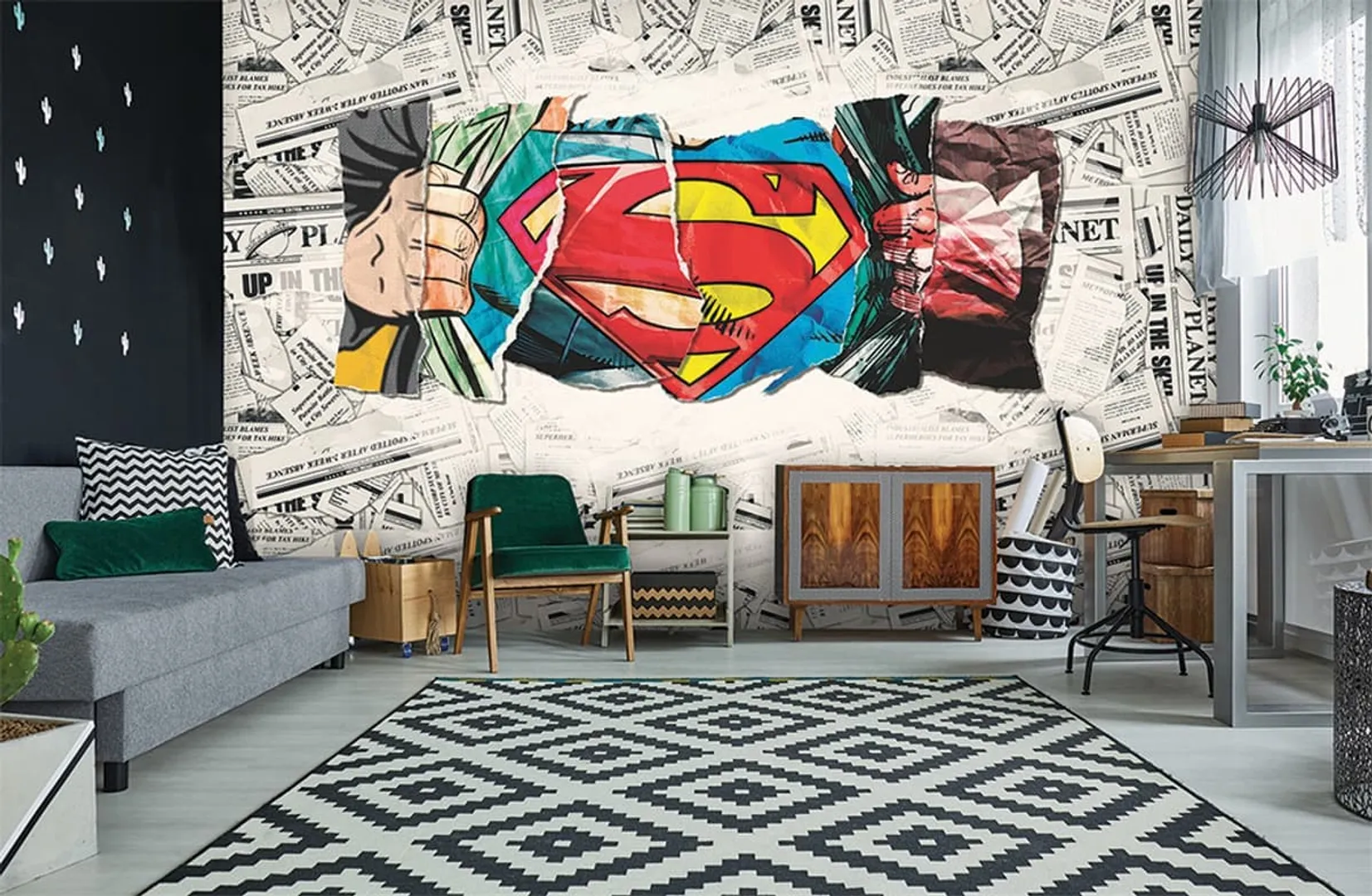 Ada Kids Murals - Carta da parato Superman di varie dimensioni per camere ragazzi Marvel