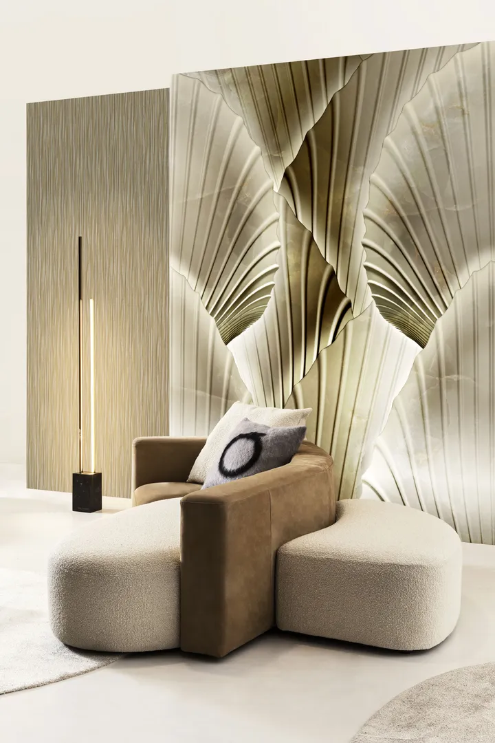 Trussardi 7 - Pannello decorativo dimensione L 2m x H3m trama in lieve rilievo canvas
