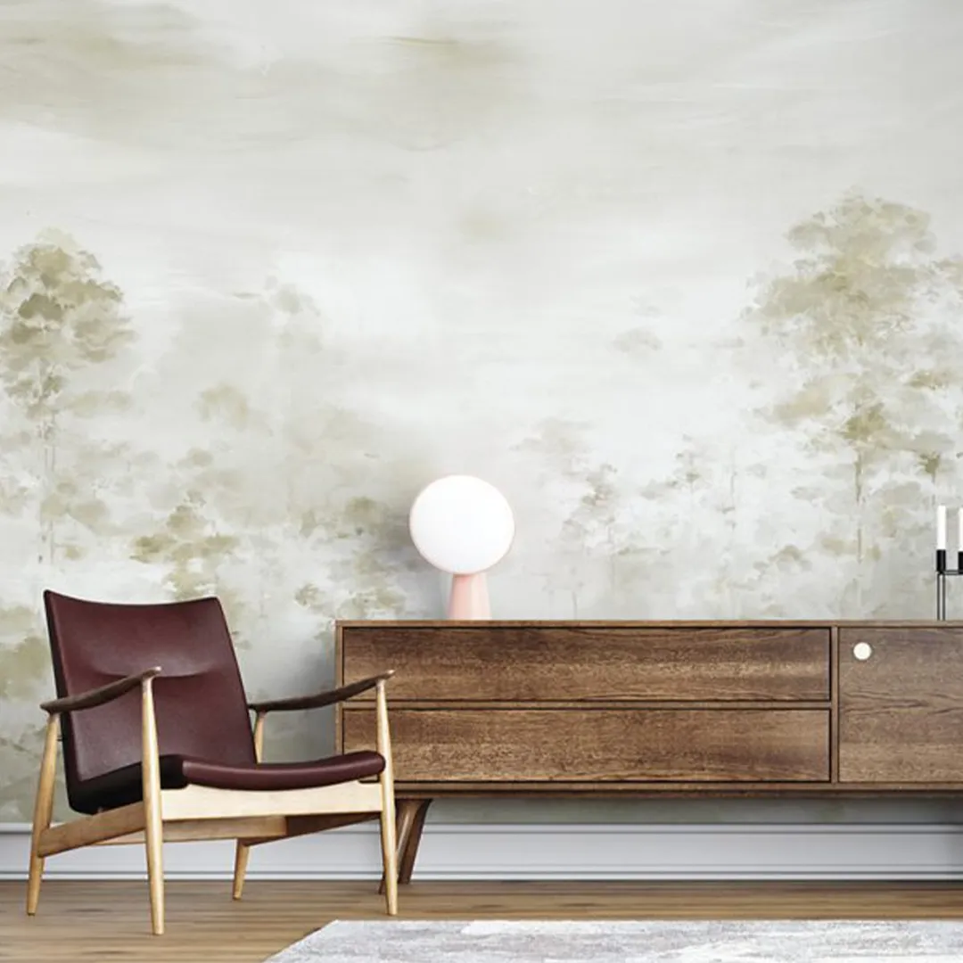 Satin Flowers - Pannello murale disegno paesaggio floreale dipinto. Dimensione 5.10m x 3m