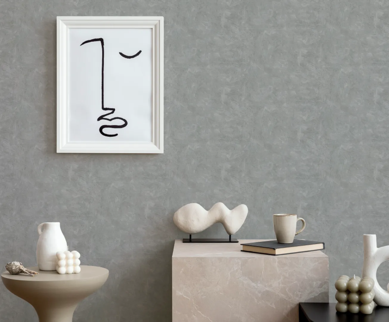 Mini Trend - Carta da parato effetto pittura decorativa lucida in rilievo