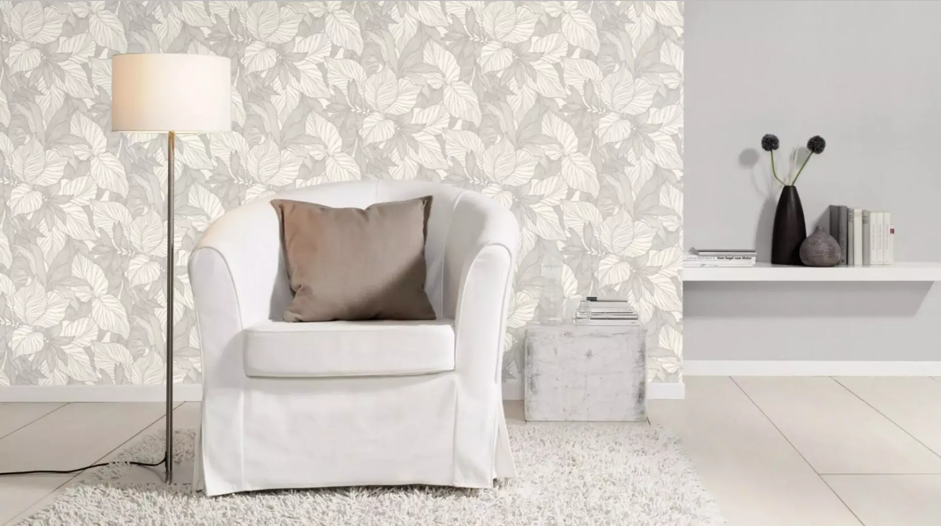 Loft - Parato tropicale in 3 colorazioni con riflessi di luce in rilievo