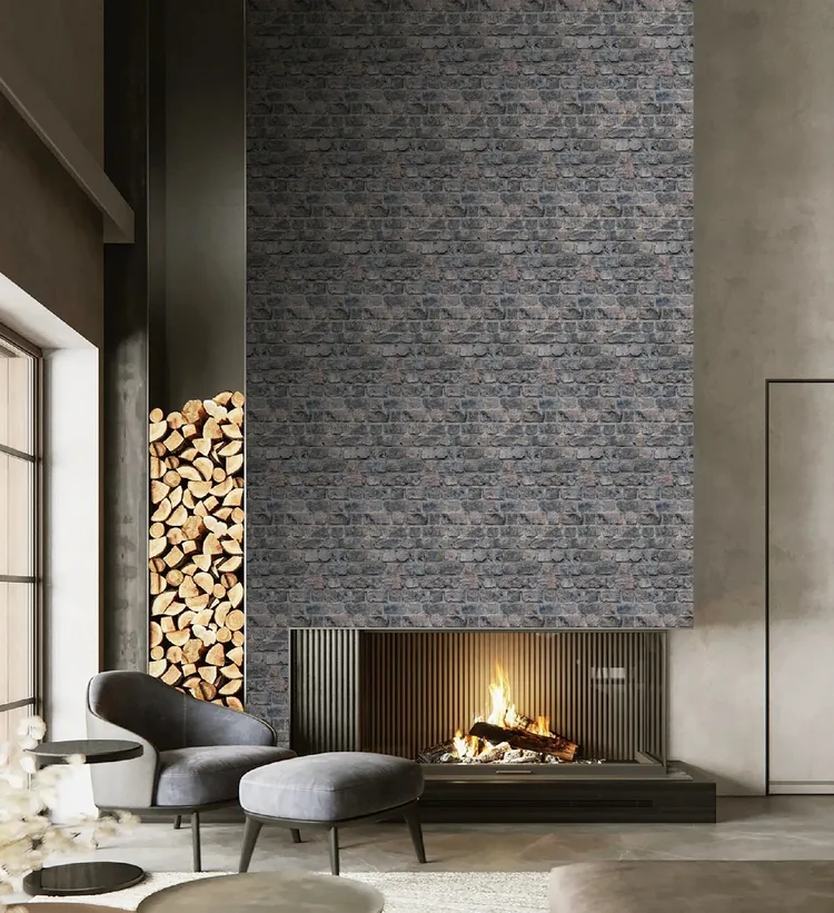 Feature Walls - Carte da parati mattoni faccia a vista. Ripetibile di dim. H2.80m x L1.06m