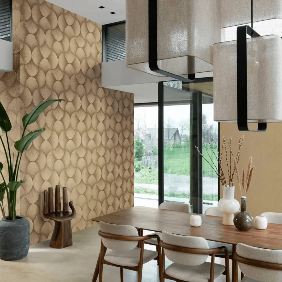 Kisen - Parato astratto in varie colorazioni a rilievo effetto satinato