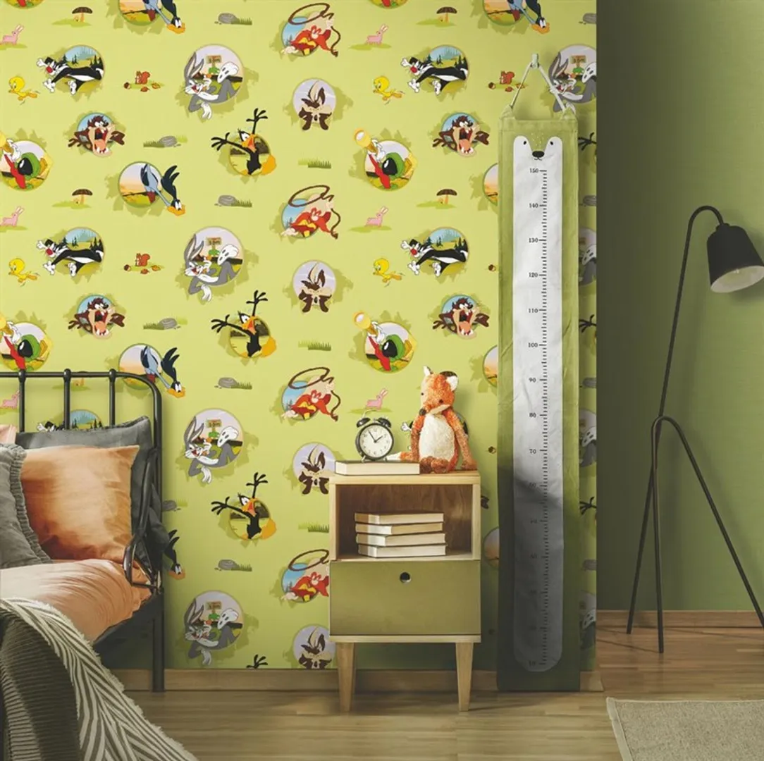 Ada Kids - Carta da parati per camerette bambini con personaggi Looney Tunes . Rotoli grandi il doppio