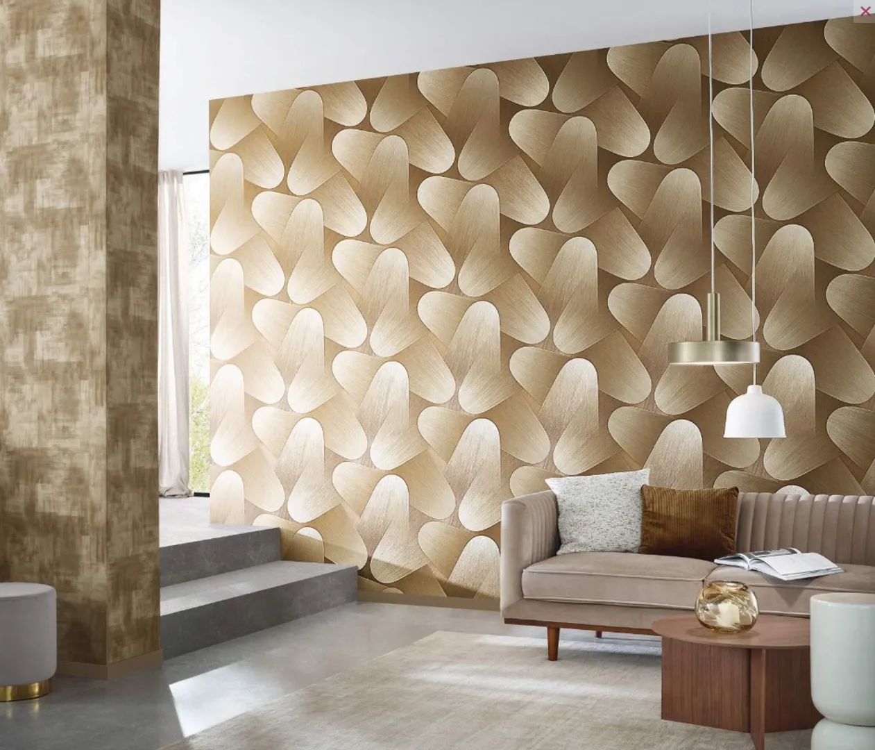 Iridium - Parato laminato astratto in rilievo. Varie tonalità di colore. Marca Erismann