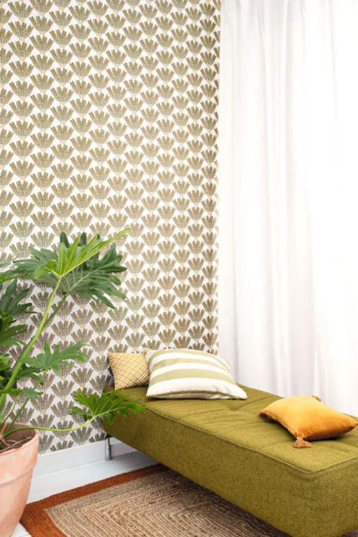 L'Epopee - Parato floreale con cespugli di foglie stilizzate in vari colori