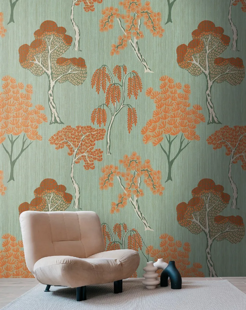 Unico - Parato 3d giapponese floreale dimensione L1.59m x H2.80m ripetibile