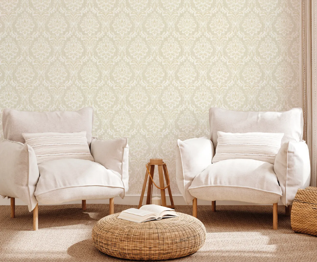 Mini trend - Parato damascato in rilievo effetto tessuto. Varie colorazioni