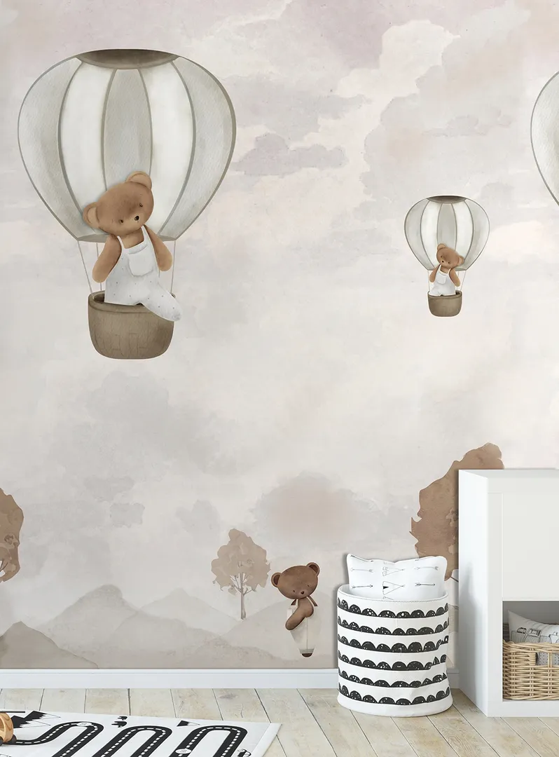 Cute Walls - Parati neonati bambini dimensione H2.80m x L2.12m ripetibile in due colorazioni