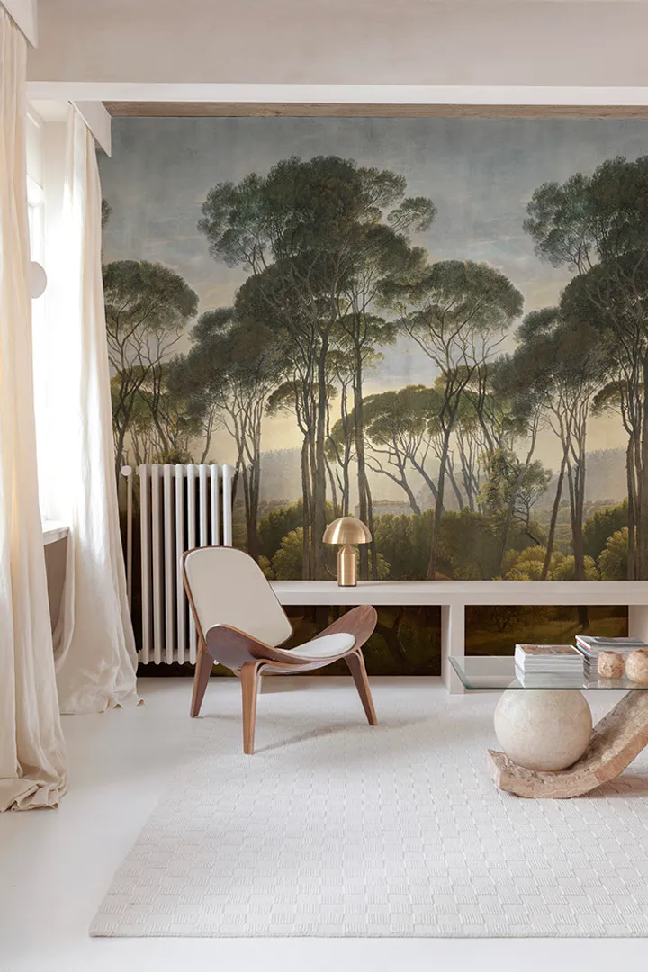 Orom 2  - Pannello alberi vintage su carta da parato Lung. 1.59m x H2.80m ripetitivo  