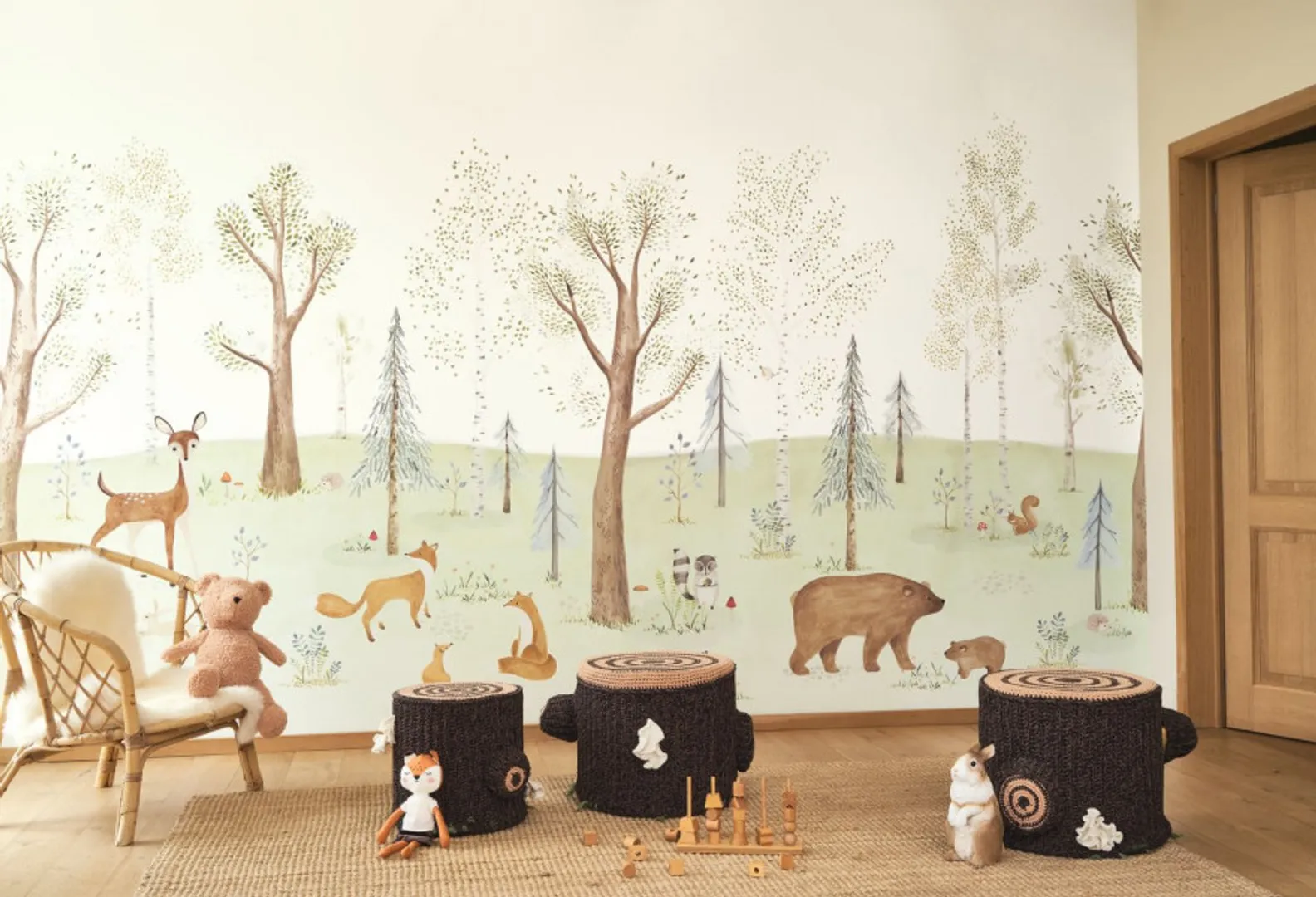 Once upon a time - Parato foresta con animali per cameretta. Varie dimensioni